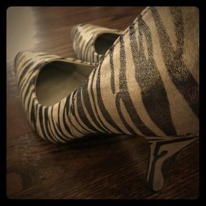 Shimmering zebra print stilettos